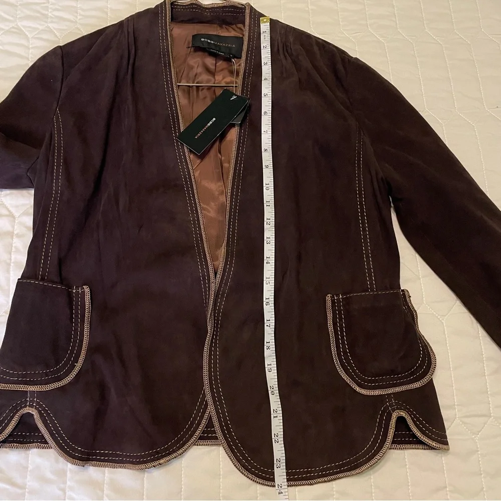 BCBGMAXAZRIA Brown Genuine Leather Jacket Small - Picture 8 of 9